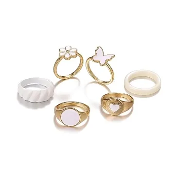 KISS WIFE Gold Knuckle Rings Set - Trendy Stackable Accessories