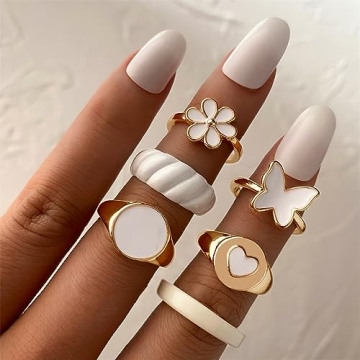 KISS WIFE Gold Knuckle Rings Set - Trendy Stackable Accessories