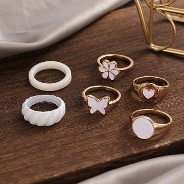 KISS WIFE Gold Knuckle Rings Set - Trendy Stackable Accessories
