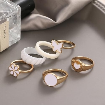 KISS WIFE Gold Knuckle Rings Set - Trendy Stackable Accessories
