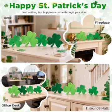 St. Patrick's Day Wooden Shamrock Decoration 4-Piece Set