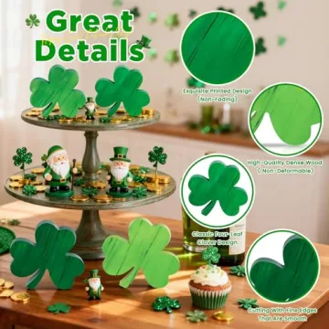 St. Patrick's Day Wooden Shamrock Decoration 4-Piece Set