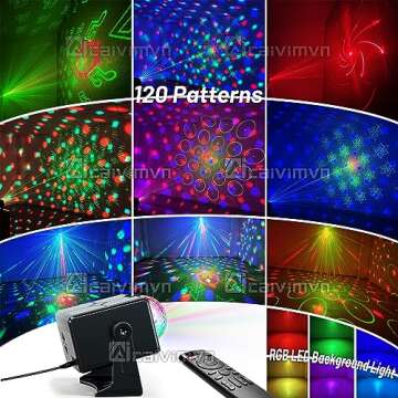 Disco Lights, Party Lights caivimvn Strobe Light Sound Activated LED DJ Lights Multiple Patterns with Remote Control for Parties Home Show Bar Club Birthday DJ Pub Karaoke Christmas Holiday