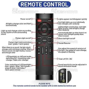 Disco Lights, Party Lights caivimvn Strobe Light Sound Activated LED DJ Lights Multiple Patterns with Remote Control for Parties Home Show Bar Club Birthday DJ Pub Karaoke Christmas Holiday