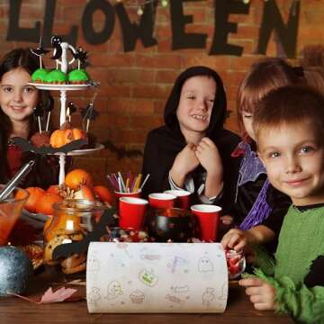 Renova Halloween Kitchen Paper Towel 1 Jumbo Roll 2-ply 120 Sheets - - Spider Napkins - Ghost Paper Napkins - Treats Designs for Halloween Decor Idea