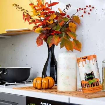 Renova Halloween Kitchen Paper Towel 1 Jumbo Roll 2-ply 120 Sheets - - Spider Napkins - Ghost Paper Napkins - Treats Designs for Halloween Decor Idea