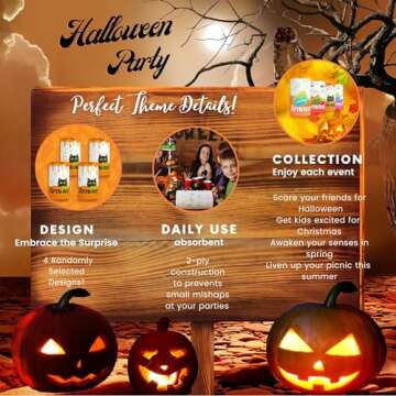 Renova Halloween Kitchen Paper Towel 1 Jumbo Roll 2-ply 120 Sheets - - Spider Napkins - Ghost Paper Napkins - Treats Designs for Halloween Decor Idea