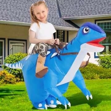 GOOSH Inflatable Dinosaur Costume for Kids Halloween Fun