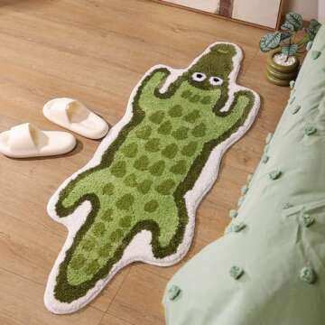 Panstar Crocodile Bath Mat - Cute Non-Slip Animal Bath Rug