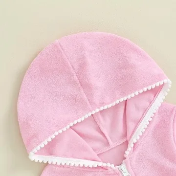 Girls Swim Cover Up Hooded Zip Up Terry Coverup 4-5 Years