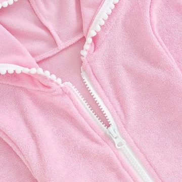 Girls Swim Cover Up Hooded Zip Up Terry Coverup 4-5 Years