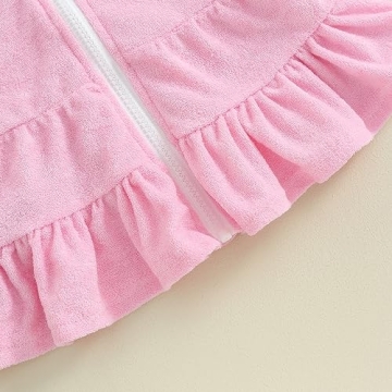 Girls Swim Cover Up Hooded Zip Up Terry Coverup 4-5 Years