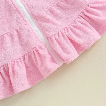 Girls Swim Cover Up Hooded Zip Up Terry Coverup 4-5 Years