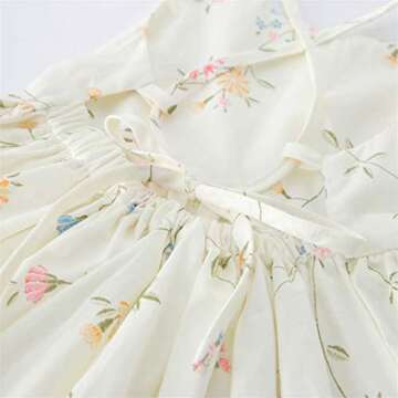 KISSOURBABY Girls Summer Floral Dress Sleeveless Princess Party Casual Holiday Dress Beach Sundress(A7Beige140)