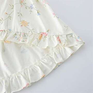 KISSOURBABY Girls Summer Floral Dress Sleeveless Princess Party Casual Holiday Dress Beach Sundress(A7Beige140)