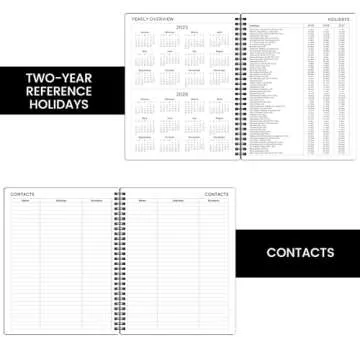 Planner 2025 - January - December 2025 Planner, 2025 Planner Weekly and Monthly with Printed Tabs, 8" x 10", Flexible Cover, Twin-Wire Binding, Perfect Oganizer - Black