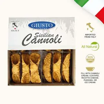Giusto Sapore Sicilian Cannoli Shells - Large - 48 Shells - Imported from Italy and Family Owned Brand - Ready to Eat!