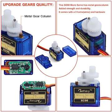 Beffkkip SG90 Micro Servos - 4Pcs RC Control for Robots & Models