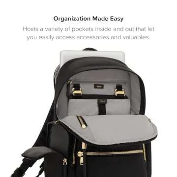 TUMI - Voyageur Celina Backpack - Travel Backpack for Women - For Business, Commute - Holds Up to 16" Laptop - Black & Gold Hardware