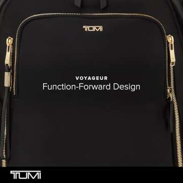 TUMI - Voyageur Celina Backpack - Travel Backpack for Women - For Business, Commute - Holds Up to 16" Laptop - Black & Gold Hardware