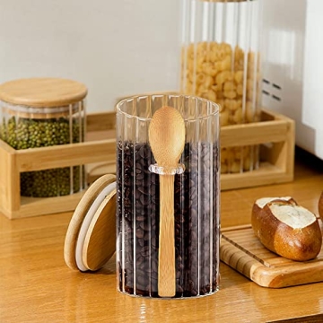 Stylish Airtight 25 FL OZ Glass Storage Jar with Spoons