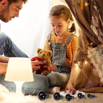 Vanblue Safety Eyes 260PCS 6mm Plastic Black Craft Eyes with Washers Teddy Bear Eyes for Amigurumi Stuffed Animals Crochet Toys Crafts Making Halloween Decorations