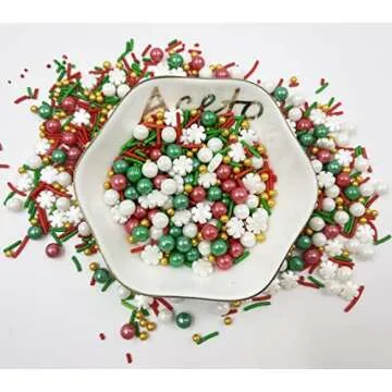 Christmas Sprinkles Sugar Pearls Candy for Holiday Baking