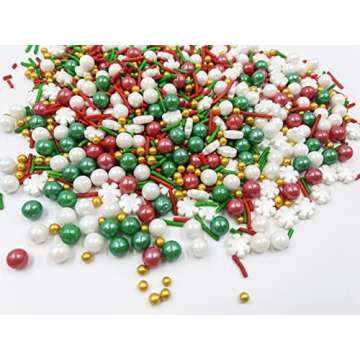 Christmas Sprinkles Sugar Pearls Candy for Holiday Baking