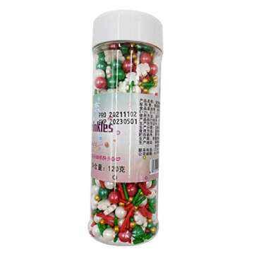 Christmas Sprinkles Sugar Pearls Candy for Holiday Baking