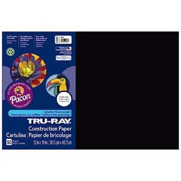 Tru-Ray® Construction Paper, 50% Recycled, 12" x 18", Black, Pack Of 50