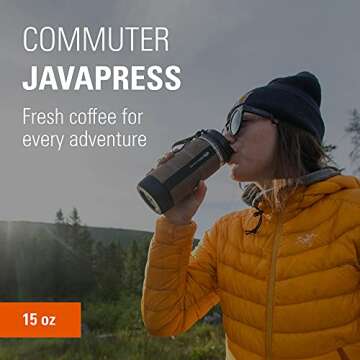 GSI Outdoors Commuter Javapress | Insulated, Spill-Resistant Javapress for Commuting, Travels and Camping