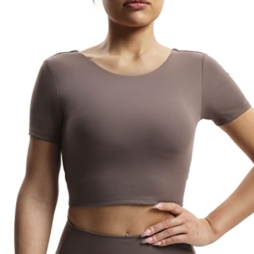 Aoxjox Short Sleeve Crop Tops for Women - Stylish Comfort