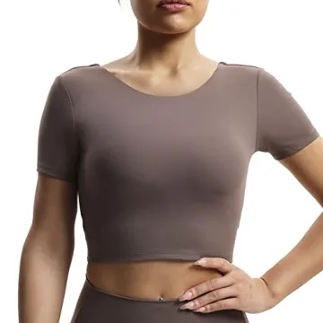 Aoxjox Short Sleeve Crop Tops for Women - Stylish Comfort