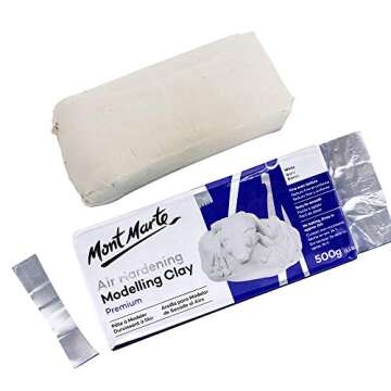 Mont Marte White Air Hardening Modeling Clay, 500g (1.1lb). Dries in Approximately 24 Hours. Suitabl...