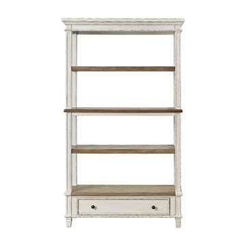 Stylish Realyn French Country 75" Bookcase with Drawer