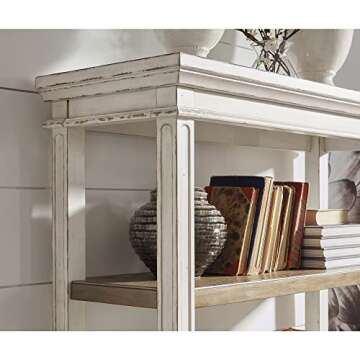 Stylish Realyn French Country 75" Bookcase with Drawer