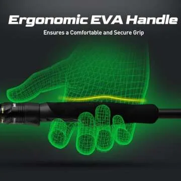 HANDING M1 Fishing Rod Spinning, Medium Spinning Rod 7' Fast for Bass Fishing Freshwater, 2 Pieces Fishing Rods with 24T Carbon Fiber, Fuji O+A Guides, EVA+Carbon Handle Fishing Rod