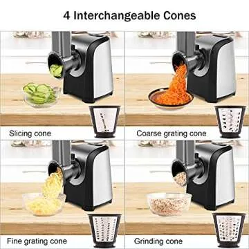 Electric Cheese Grater 4 in 1 Slicer Shredder for Home Kitchen