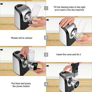 Electric Cheese Grater 4 in 1 Slicer Shredder for Home Kitchen