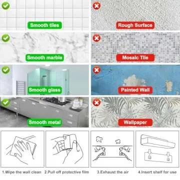 CGBE Acrylic Shower Shelves - No Drilling Organizer