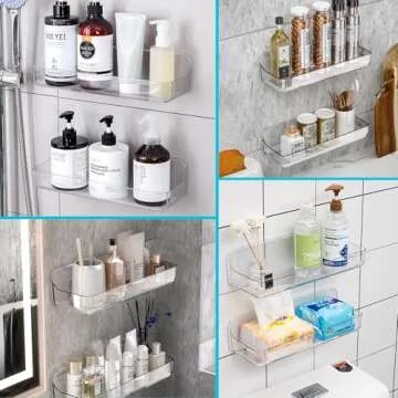 CGBE Acrylic Shower Shelves - No Drilling Organizer