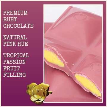Chocolove Premium Ruby Chocolate with Passion Fruit Essence | 34% Cocoa | Vibrant & Luscious | Craft...