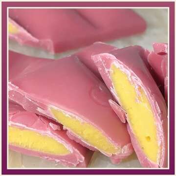 Chocolove Premium Ruby Chocolate with Passion Fruit Essence | 34% Cocoa | Vibrant & Luscious | Crafted with Ruby Cocoa Bean | No Added Food Coloring, | Gluten-Free, 3.2 oz Bar (10 Pack)