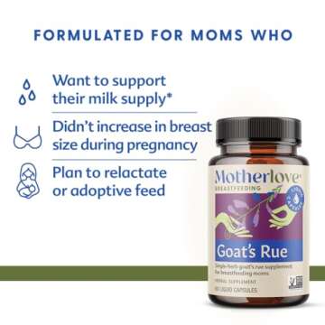 Motherlove Goat’s Rue (120 Liquid caps) Lactation Supplement for Breast Tissue Development & Supporting Breast Milk Supply —Non-GMO, Organic Herbs, Vegan, Kosher, Soy-Free