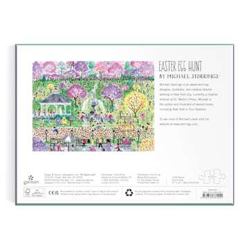 Galison Easter Egg Hunt – 1000 Piece Michael Storrings Puzzle Featuring The Spirit of Easter Festivities at A Whimsical Park