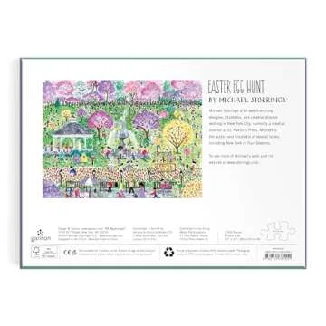 Galison Easter Egg Hunt – 1000 Piece Michael Storrings Puzzle Featuring The Spirit of Easter Festivities at A Whimsical Park