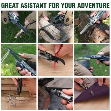 FLISSA 18-in-1 Camo Multitool with Fire Starter and Sheath