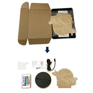 CLORURBANLIVE 3D Baseball Night Light for All Ages