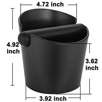 Espresso Knock Box, 4.8 Inch Coffee Knock Box Espresso Dump Bin For Coffee Grounds with Removable Kn...