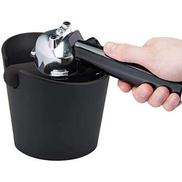 Espresso Knock Box, 4.8 Inch Coffee Knock Box Espresso Dump Bin For Coffee Grounds with Removable Knock Bar and Non-Slip Base Shock-Absorbent Durable Barista Style